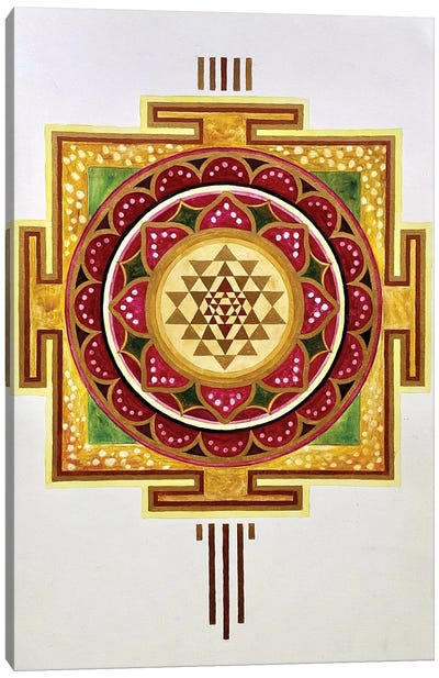 Lotus Sri Yantra Canvas Art Print - Diana Titova