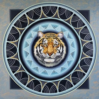 Mandala Siberian Tiger by Diana Titova framed wall art