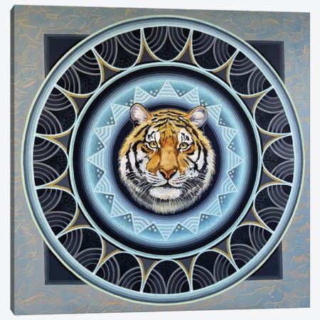 Mandala Siberian Tiger Canvas Print #DTT62} by Diana Titova Art Print
