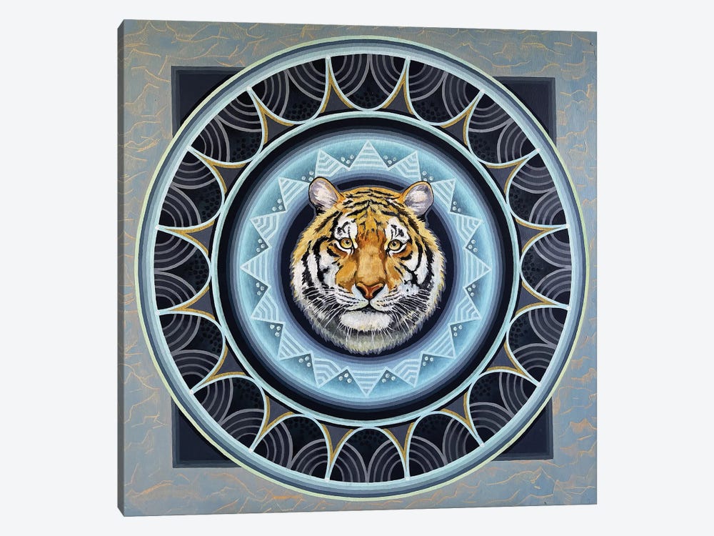 Mandala Siberian Tiger by Diana Titova 1-piece Canvas Art Print