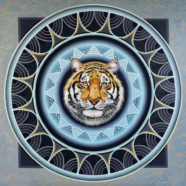 Diana Titova: Mandala Siberian Tiger by Diana Titova