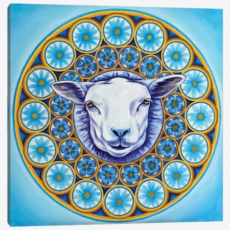 Mandala Blue Dolly Canvas Print #DTT9} by Diana Titova Art Print
