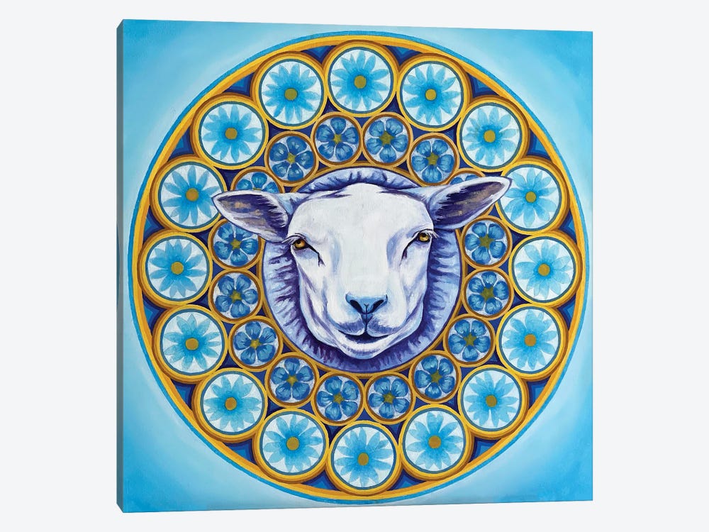 Mandala Blue Dolly by Diana Titova 1-piece Canvas Wall Art