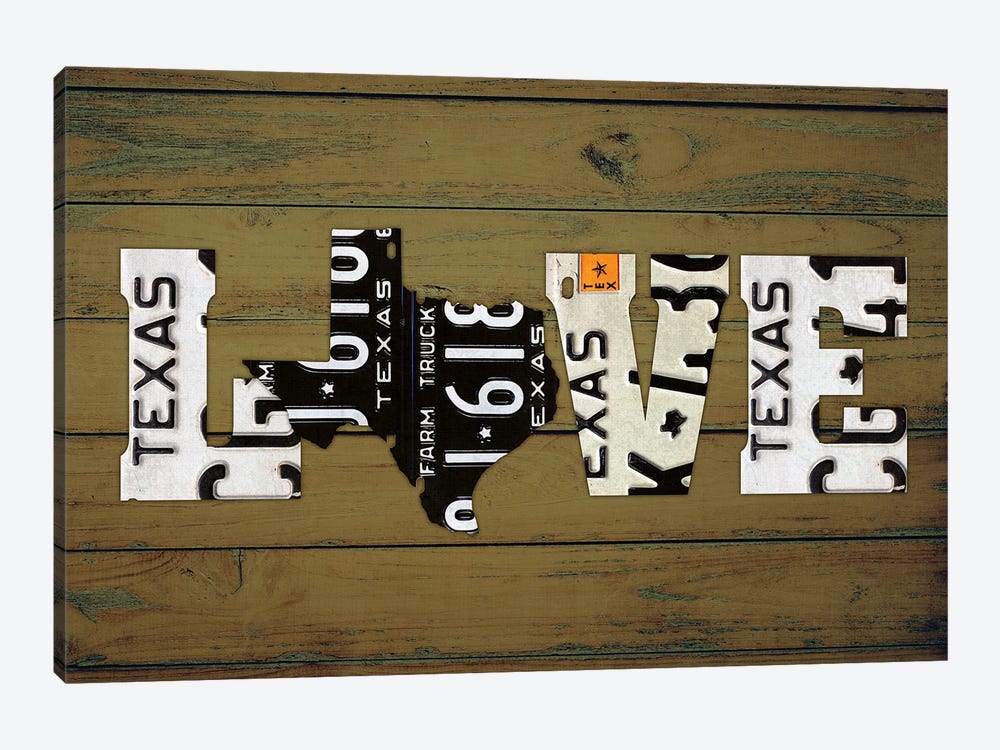 Texas State Love by Design Turnpike 1-piece Canvas Wall Art