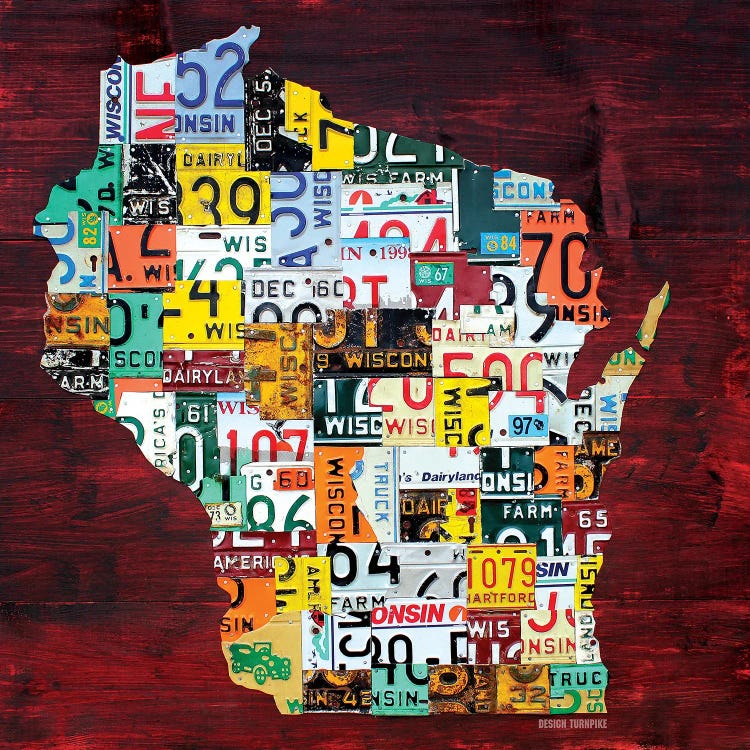 Wisconsin Counties License Plate Map