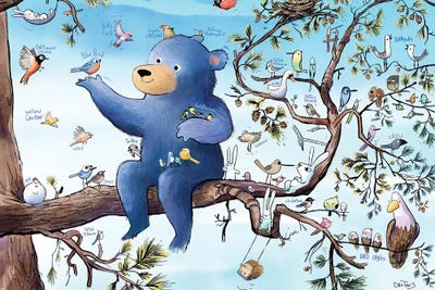 Birds, Bunnies, And Bear by Dan Tavis multi panel art