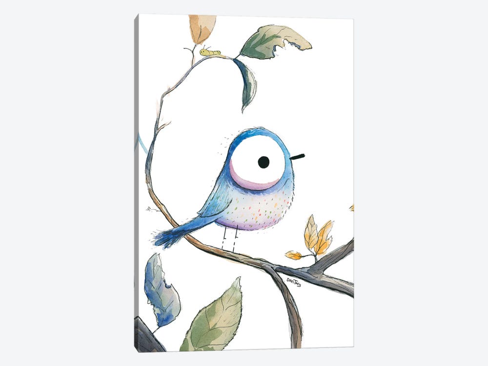 Blue Bird Stare by Dan Tavis 1-piece Canvas Art Print