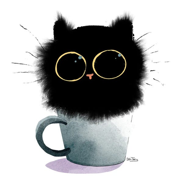 Black Cats: Cat In Coffee by Dan Tavis
