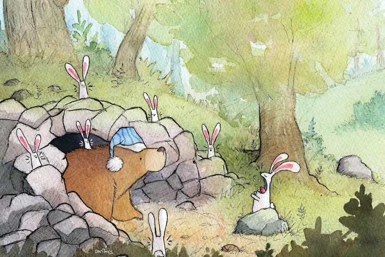 Bunnies, Natures Alarm Clock by Dan Tavis wall art