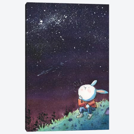 Bunny Starry Night Canvas Print #DTV19} by Dan Tavis Canvas Art
