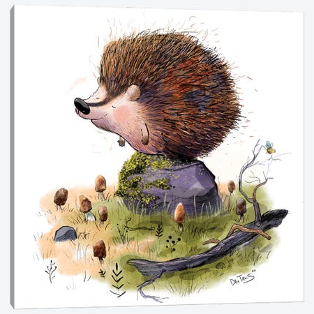 Henry The Hedgehog Canvas Print #DTV31} by Dan Tavis Canvas Art
