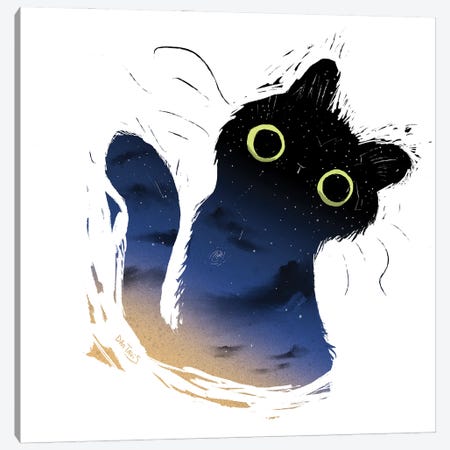 Galaxy Cat Canvas Print #DTV34} by Dan Tavis Canvas Print