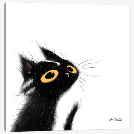Mischievous Black Cat Canvas Print #DTV40} by Dan Tavis Art Print