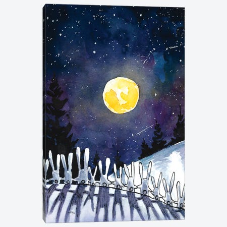 Moonlight Bunnies Canvas Print #DTV41} by Dan Tavis Art Print
