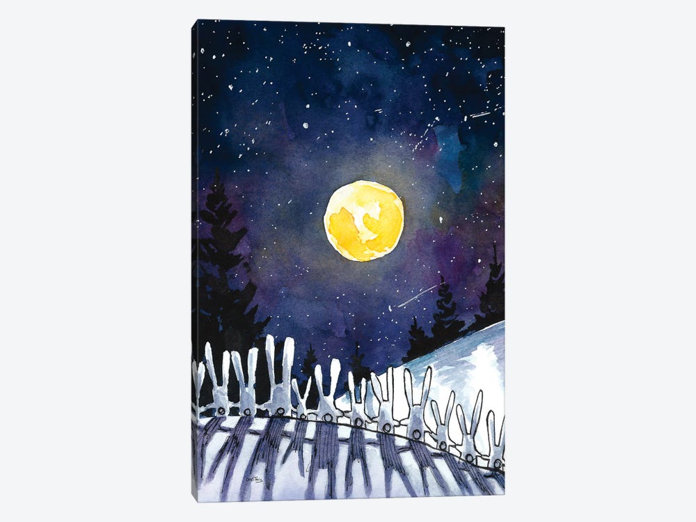 Moonlight Bunnies by Dan Tavis 1-piece Canvas Art Print