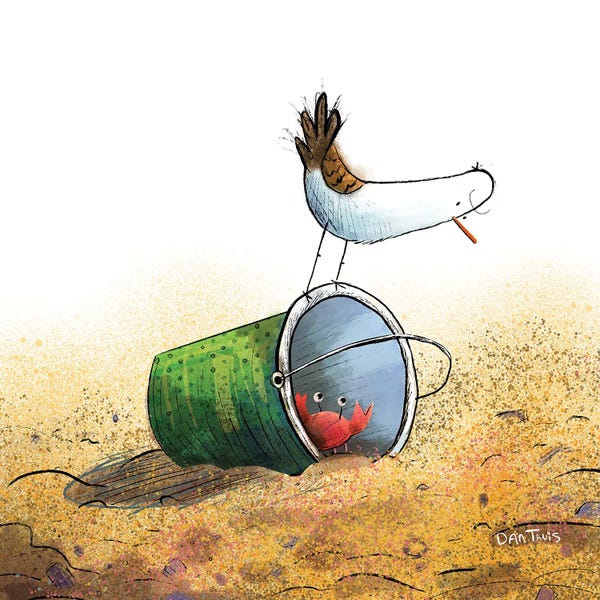 Crabs: Seagull And Crab by Dan Tavis