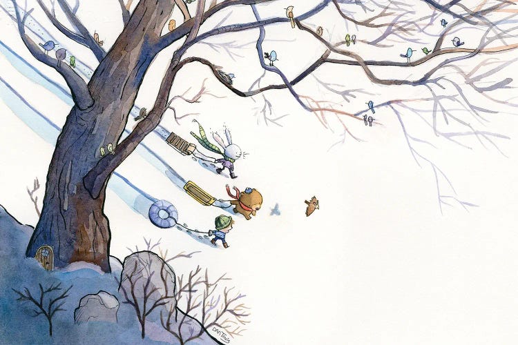 Sledding Day by Dan Tavis wall art