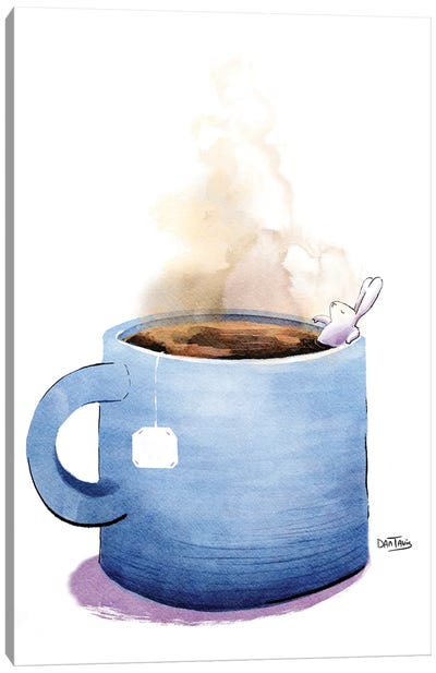 Morning Tea And Bunny Canvas Art Print - Dan Tavis