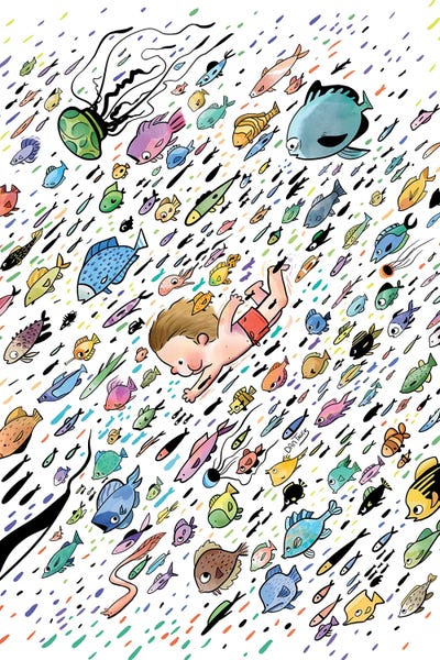 Kids Ocean Life Art: Fish And Friend by Dan Tavis