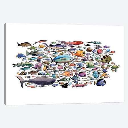 Fish Are Everywhere Canvas Print #DTV60} by Dan Tavis Art Print