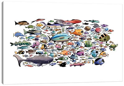 Fish Are Everywhere Canvas Art Print - Dan Tavis