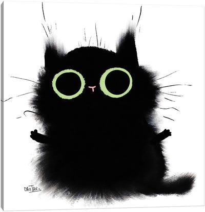 Cat Hug Canvas Art Print - Black Cat Art