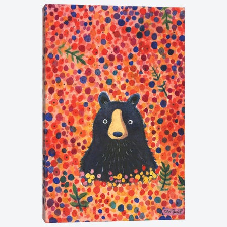 Black Bear Berries Canvas Print #DTV6} by Dan Tavis Canvas Wall Art