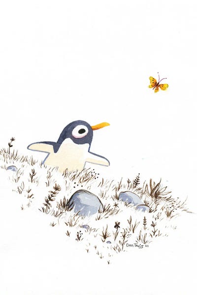 Penguins: Penguin + Butterfly by Dan Tavis