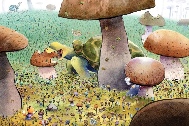 Turtles In Mushroom Forest