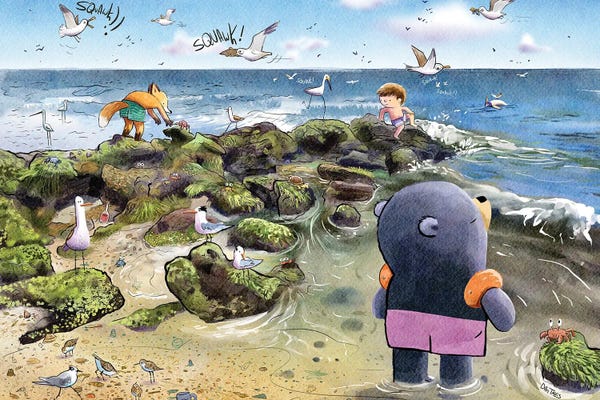 Black Bears: Beach Day With Friends by Dan Tavis