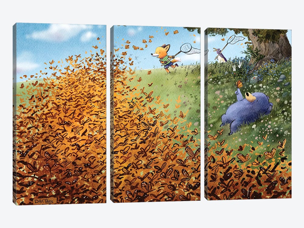 Butterfly Field by Dan Tavis 3-piece Art Print