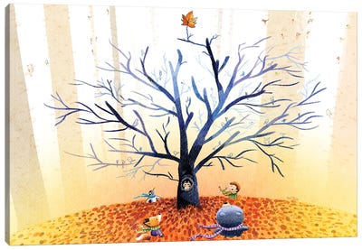 The Last Leaf Of Fall Canvas Art Print - Dan Tavis