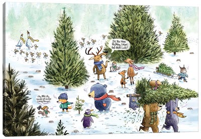 Finding The Perfect Christmas Tree Canvas Art Print - Dan Tavis