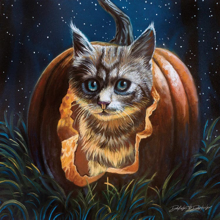 Hungry Haloween Kitten by Dakota Daetwiler wall art