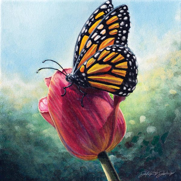 Butterflies and Flowers: Monarch & Tulip by Dakota Daetwiler