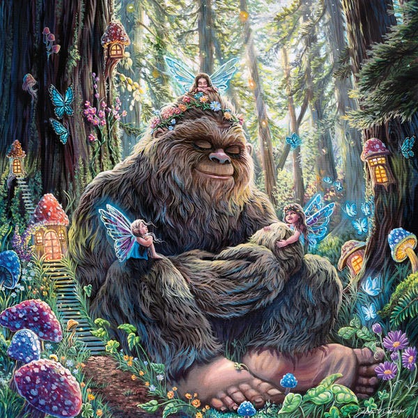 Fine Art Print: Peaceful Bigfoot by Dakota Daetwiler