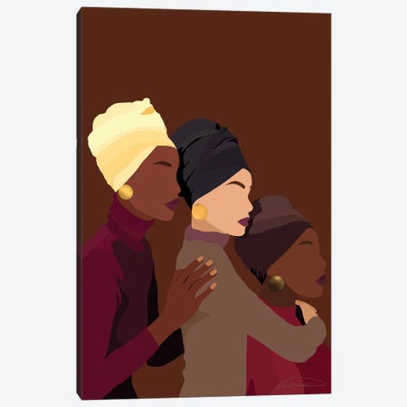 Sisterly Embrace Canvas Print #DTZ14} by Aminah Dantzler Art Print