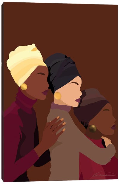 Sisterly Embrace Canvas Art Print - Aminah Dantzler
