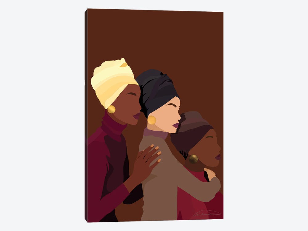 Sisterly Embrace by Aminah Dantzler 1-piece Canvas Print
