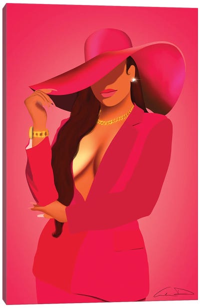 Big Tyme Medium In Hot Pink Canvas Art Print - Aminah Dantzler