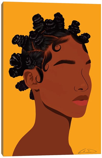Bantu Knots Yellow Canvas Art Print - Aminah Dantzler