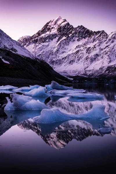 Glaciers & Icebergs: Hooker Glacier Lake, New Zealand by Daisuke Uematsu