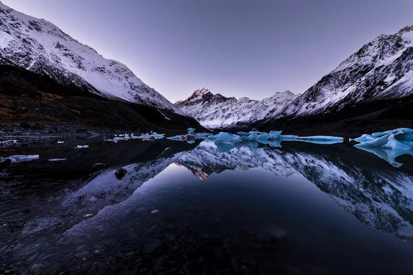 Daisuke Uematsu: Hooker Lake Reflection, New Zealand by Daisuke Uematsu