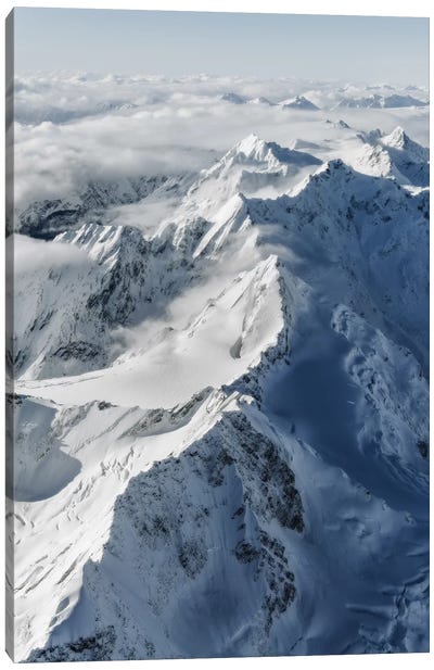 Southern Alps, New Zealand Canvas Art Print - Snowy Mountain Art