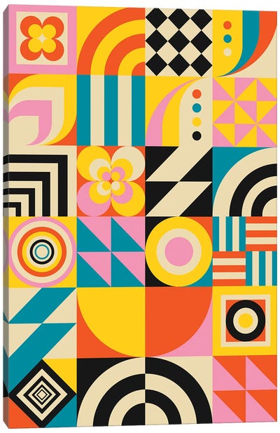 Colorful Geometric Combo Canvas Art Print - Jen Du