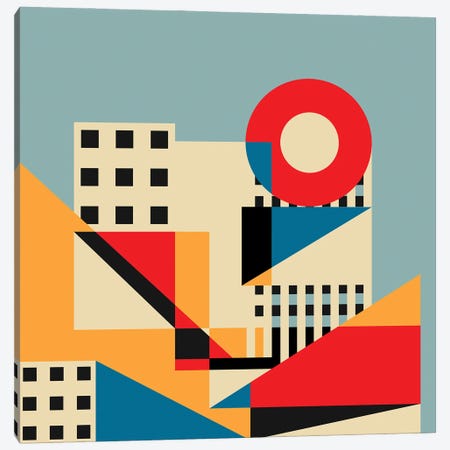Dream Geometric City Canvas Print #DUJ18} by Jen Du Canvas Print
