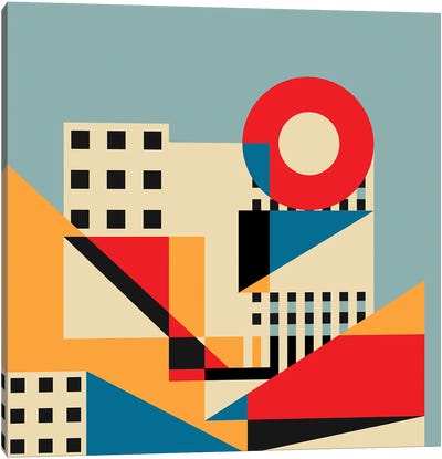 Dream Geometric City Canvas Art Print - Jen Du