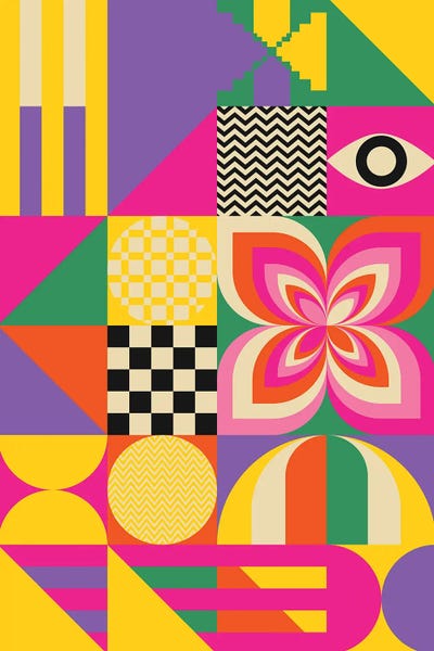 Electronic Geometrics by Jen Du metal wall art