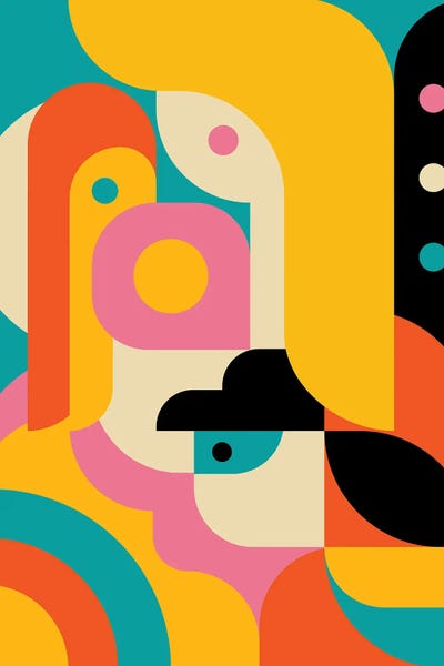 Funny Characters by Jen Du metal wall art