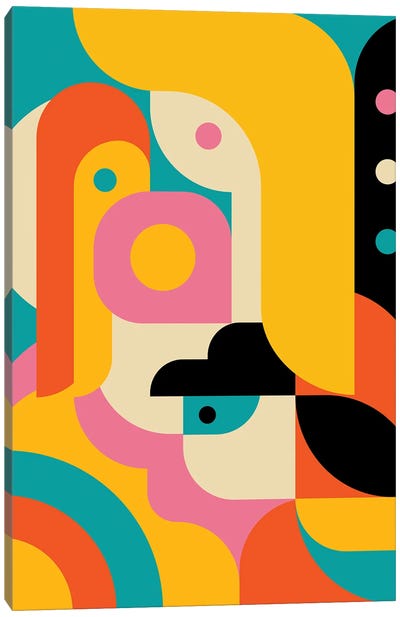 Funny Characters Canvas Art Print - Retro Geo Abstracts